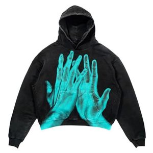 Sudadera con capucha de moda para hombre sudadera polar Y2K Harajuku Hip Hop Streetwear Casual Sudadera con capucha - Product Image 5