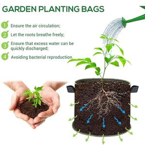 5 7 10 15 20 30 Gallon Fabric Grow <b>Bags</b> Felt Garden Planter Fabric Pots Grow <b>Bags</b> <b>Potatoes</b> for <b>Growing</b> Vegetables Planting <b>Bag</b> - Product Image 4