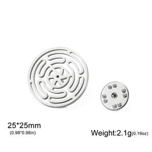 دبوس شارة معدني مخصص بأشكال هندسية مطلي كهربائيًا ومطبوع بالحفر البارز، للجنسين، من الفولاذ المقاوم للصدأ 304 - Product Image 4