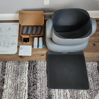 Bac à litière intelligent pour chat en plastique grande capacité, autonettoyant, avec contrôle par application, facile à nettoyer, contrôle des odeurs, pour plusieurs chats d'intérieur