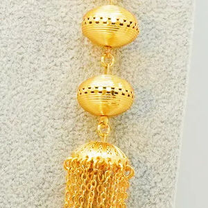 라운드 구슬 술 쥬얼리 세트 아프리카 나이지리아 패션 쥬얼리 세트 보헤미안 보헤미안 보헤미안 보헤미안 수제 목걸이와 귀걸이 세트 결혼식 - Product Image 6