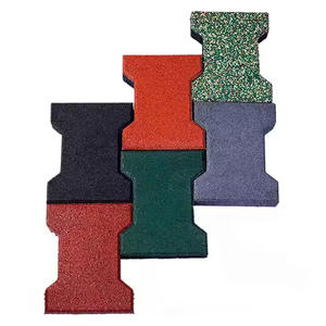 Anti-derrapante Fácil de instalar Alta Densidade Interlocking Rubber Dog Bone Paver Block Brick Pavers para uso equino - Product Image 1