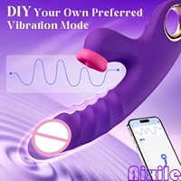 Vibrador de Conejo con Estimulación del Punto G y Movimiento de Empuje, Juguetes Sexuales para Mujeres, Juguetes Sexuales para Parejas con Simulación de Lamido de Corazón, Vibrador Sexual Femenino