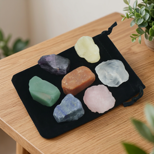 Lot de Pierres Brutes Naturelles 7 Chakras, Collection de Pierres Précieuses Polies en Agate avec Pochette en Velours pour Yoga et Décoration Intérieure - Product Image 4