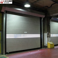 Porte à enroulement en spirale automatique à grande vitesse en alliage d'aluminium, surface finie, étanchéité anti-vent pour entrepôts industriels