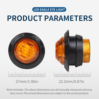 Feux de position latéraux universels pour mini-camions HJ EL-01 3/4" à LED, feux de dégagement œil d'aigle, feux de signalisation rouges pour remorques 12V-24V