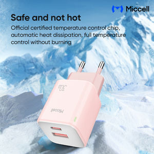 Chargeur compact GaN Miccell avec alimentation PD 30W et deux ports USB-C pour les utilisateurs d'iPhone, de <span class=keywords><strong>Samsung</strong></span> et les voyageurs d'affaires - Product Image 3