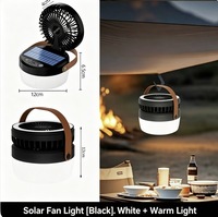 Ventilateur de camping solaire 2 en 1, lumière solaire/USB à double charge pour le camping en plein air, la randonnée, les pannes de courant d'urgence, la survie