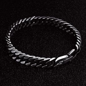 Pulsera de acero inoxidable de 11mm para hombre, cadena curva cubana - Product Image 2