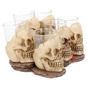 Kustom grosir peralatan minum barware hadiah Halloween <span class=keywords><strong>resin</strong></span> tumbler kecil festival dan kaca 6 penembak tengkorak kranium gelas <span class=keywords><strong>shot</strong></span> - Product Image 2