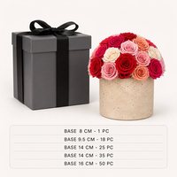 Travertijn basis geconserveerd bloemenkoepelboeket, multicolor Valentijnsdag cadeau voor thuisdecoratie