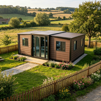 Maison conteneur extensible à construction rapide avec finition bois, étanche et isolée, maison conteneur pliable pour séjours ruraux