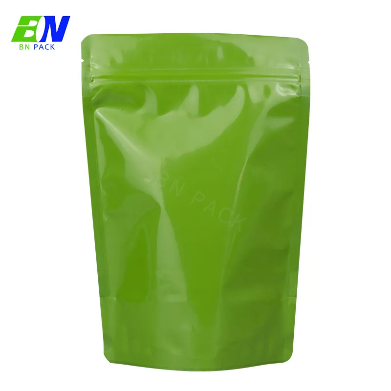 Custom PE laminated flexible 100% recyclable snack food storage pouch bag