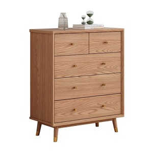 Solid Wood <b>Storage</b> <b>Chest</b> Of Drawers 5 Drawers Natural Wood Style Living Room Cabinet - Product Image 4