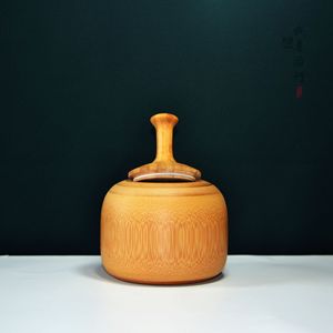 Yuzhu Shangpin Bamboo Tea Canister Turned Wood Storage Jar For Food Entertainment Use Chongqing Origin - Product Image 1