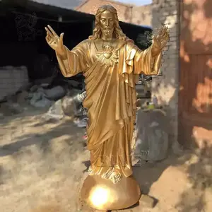 BLVE 야외 교회 장식 주조 금속 구리 종교 가톨릭 성 조각 황금 청동 황동 예수 동상