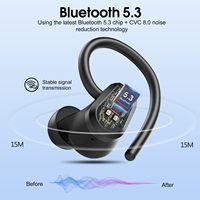 Écouteurs Bluetooth sportifs HE059 avec crochet d'oreille, certifiés CE FCC Rohs, pour le jogging et l'entraînement, étanches IP7, basses profondes, stéréo, écouteurs sans fil TWS