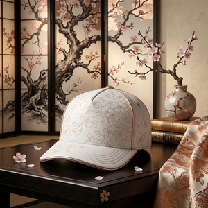 หมวกเบสบอลลายเส้นซากุระสุดหรู แต่งสีโรสโกลด์ ปรับขนาดได้ 6 แผง แฟชั่นลำลองกลางแจ้ง หมวกสำหรับทุกเพศ - Product Image 6