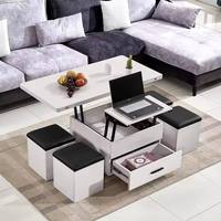 Table basse TV relevable moderne et ensemble de tables basses, vente chaude d'usine, rectangulaire, extensible avec rangement décoratif imbriqué