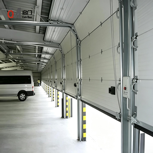 Porte de <span class=keywords><strong>garage</strong></span> sectionnelle en acier QIMEN, design moderne, taille et couleur personnalisées, isolation, coupe-vent, automatique, robuste, certifiée CE - Product Image 5