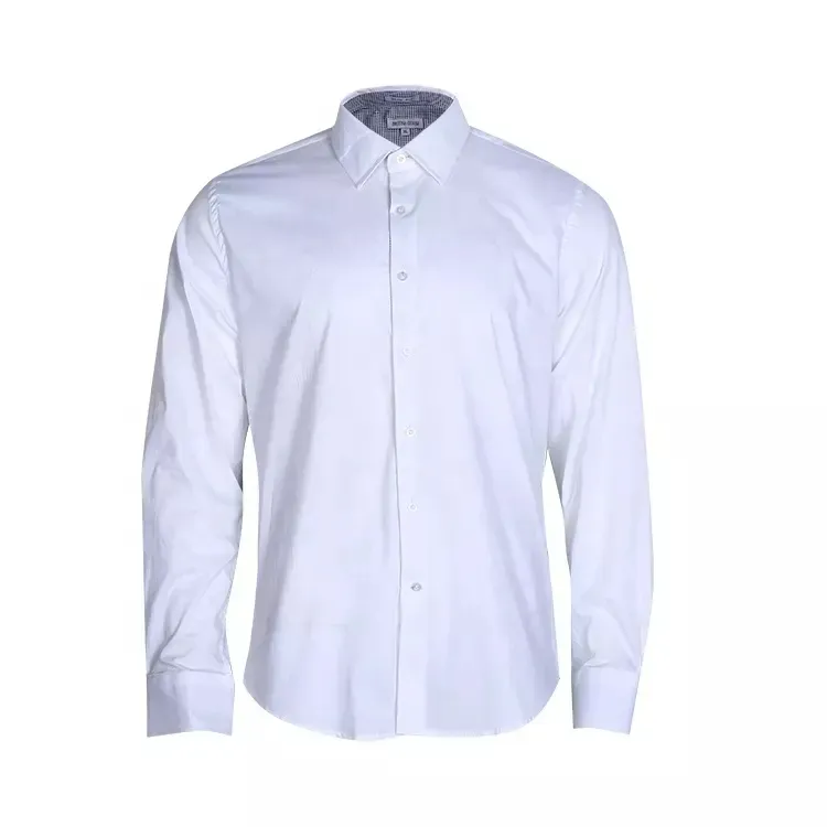 Latest Fashion Quality Eco-Friendly Poplin Printed Thick Plain School White Shirt For Men