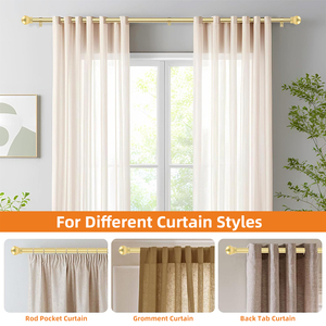 <span class=keywords><strong>Tringle</strong></span> à rideau <span class=keywords><strong>extensible</strong></span> en fer forgé, simple/<span class=keywords><strong>double</strong></span>, avec embouts décoratifs, supports et vis, directement de l'usine - Product Image 5