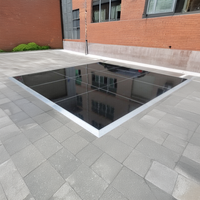 Piste de danse modulaire en bois carrée sur mesure avec bord en acier inoxydable et panneau de verrouillage pour la scène et l'exposition de fête de mariage