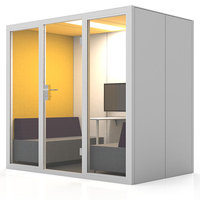 Cabine de bureau insonorisée mobile, pod acoustique avec structure en aluminium et verre trempé STC30dB pour réunions et appels en toute intimité