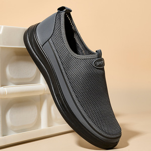 Men's <b>Canvas</b> Upper Fashion Trend Walking Style Shoes Soft Lightweight TPU Outsole Breathable Slip Resistant Height Loafers - Product Image 4