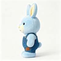Peluche Lapin de Dessin Animé Doux et Moelleux avec Tenue en Jean – Poupée Animale Adorable Personnalisable et Hypoallergénique