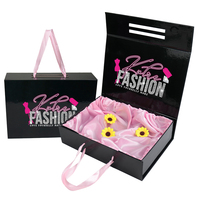 Boîte cadeau magnétique de luxe avec impression personnalisée, emballage de vente au détail pour perruques et postiches, doublée de satin