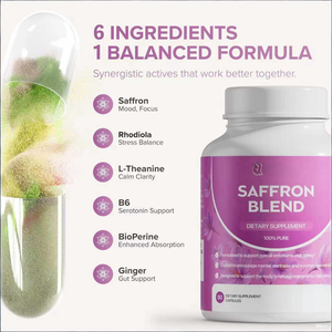 Hỗn hợp nghệ tây bổ sung chế độ ăn uống tinh khiết 60 viên hỗ trợ cảm xúc tốt là sự tỉnh táo tinh thần - Product Image 5