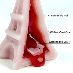 <span class=keywords><strong>Confiture</strong></span> acidulée et moelleuse en bouteille de cire, en forme de Tour Eiffel, contient du sirop de fruits liquide et peut être personnalisée. - Product Image 3