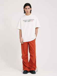 T-shirt pour homme en coton 100% lourd, à col rond surdimensionné, avec logo personnalisé imprimé en sérigraphie, couleur unie, poids lourd - Product Image 3