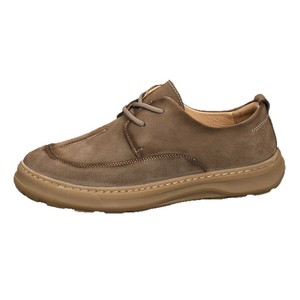 Chaussures de marche pour hommes à bout rond en cuir de vache véritable, lacées, respirantes, avec semelle extérieure en caoutchouc, confortables et de style décontracté - Product Image 5