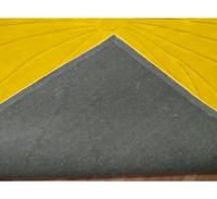 Moderner Gelber Teppich mit Abstraktem Muster, Rechteckig, Polyester, Getuftet, Niedrigflorig, Rutschfeste Gummiunterseite, Wohnzimmerteppich
