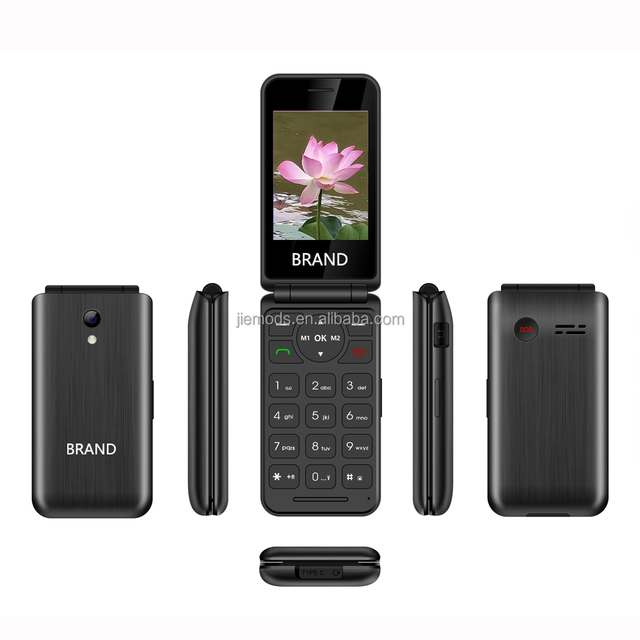 OEM ODM Custom New 4G Flip Phone with Dual Sim Card Senior Keypad Unlocked 4G Button Feature Mobiles