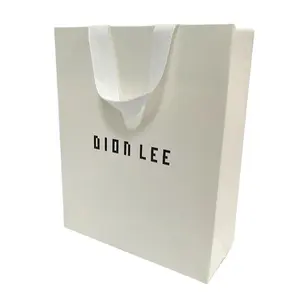 Borsa per la spesa kraft bolsas de papel riciclata personalizzata con logo borsa per imballaggio regalo di abbigliamento in carta bianca borse da asporto per alimenti marroni