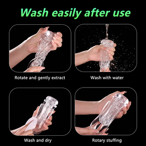 Mani libere maschio pene masturbatore tazza succhiando rotazione telescopica vibranti dispositivo di masturbazione per gli uomini Sex Toy - Product Image 6