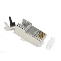 Konektor RJ45 Cat7 Terlindung, Plug Modular Berlapis Emas untuk Ujung Kabel Ethernet, untuk Pengkabelan Jaringan LAN