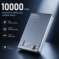 Batterie externe Li-Polymère de haute qualité avec support de téléphone Type-C 10000mAh en alliage d'aluminium 20W magnétique pour téléphone