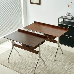 Escritorio de Madera Maciza Estilo <span class=keywords><strong>Bauhaus</strong></span> Vintage, Escritorio Simple Retro para Apartamentos Pequeños, Mesa de Estudio para Oficina en Casa con Cajón, Escritorio SR DIY - Product Image 2