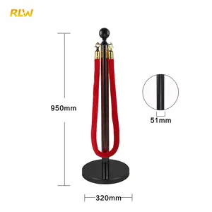 Kiểm Soát Đám Đông Giao Thông Lối Đi Màu Đen Vàng Hàng Đợi Bollard Red Carpet Velvet Rope Ba Lan Stands