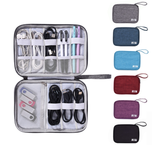 Double Layers digital usb charger cord cable bag travel electronics gadget storage organizer
