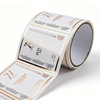 Étiquettes autocollantes personnalisées en vinyle imperméable avec logo en feuille d'or pour produits cosmétiques, shampooings et soins de la peau, impression en rouleau pour emballage de bouteilles