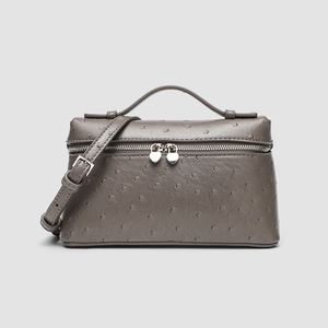 Petit <span class=keywords><strong>Sac</strong></span> Bandoulière <span class=keywords><strong>Femme</strong></span> Façon <span class=keywords><strong>Cuir</strong></span> d'Autruche, Léger et <span class=keywords><strong>Souple</strong></span>, Fermeture Éclair, Collection Printemps-Été, Style Boîte à Lunch - Product Image 3