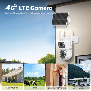 Cámara PTZ DE SEGURIDAD IP con dos lentes duales, tarjeta SIM, almacenamiento en la nube, seguimiento automático para uso en exteriores, AOV, AOR, 4G, CCTV solar, 2 cámaras, DZ - Product Image 4