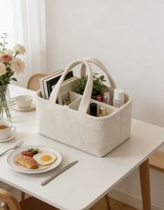 Nuovo Design Personalizzato Portaoggetti in <span class=keywords><strong>Feltro</strong></span> per Pannolini Regalo per Neonati in Materiale Teddy Fleece Borsa per Nursery per Shopping e Viaggi - Product Image 6