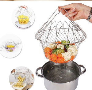 Colador plegable multifunción para freír, cesta de malla para patatas <span class=keywords><strong>fritas</strong></span>, utensilios de cocina - Product Image 1