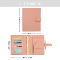 Meilleur Vendeur Yihe E-commerce Portefeuille Classeur A5 en Cuir Litchi 35 MM à 6 Anneaux avec Pochettes Zippées pour la Gestion du Budget et des Dépenses